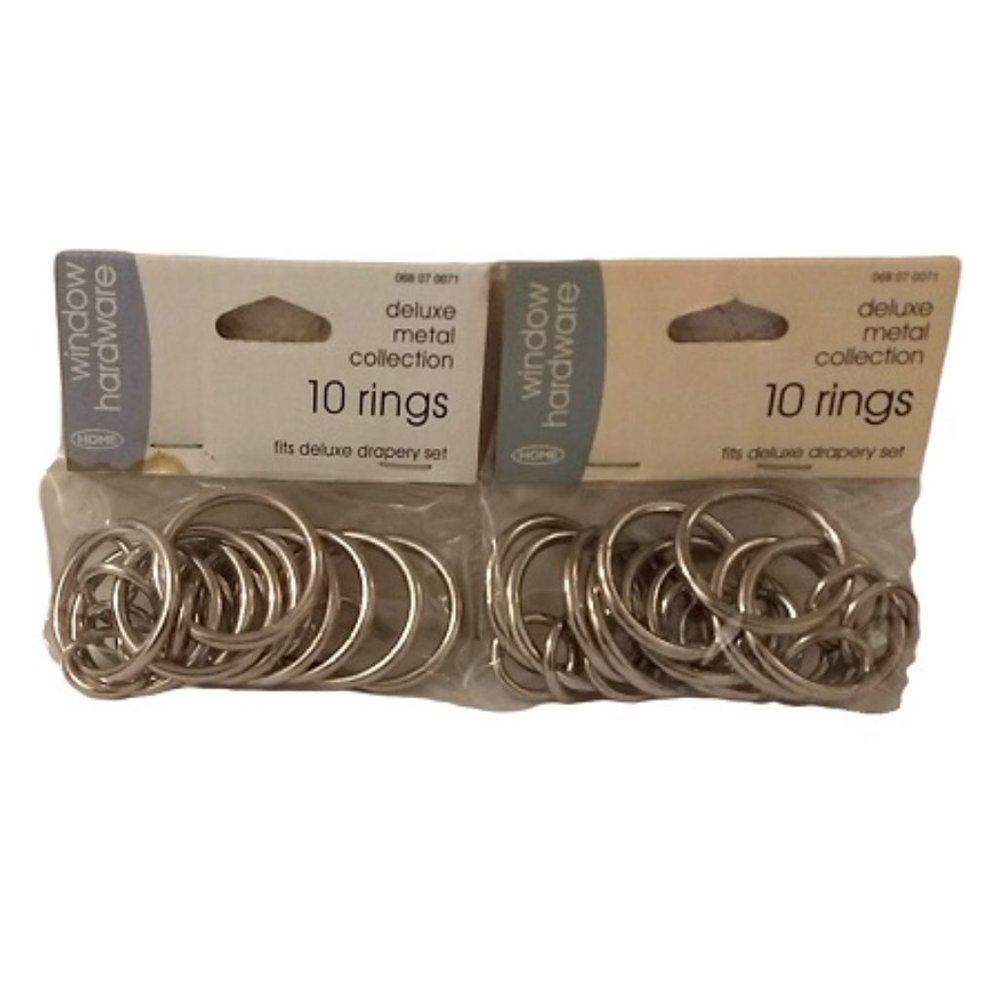 Button Tab Drapery Metal Rings 2 packs of 10 each